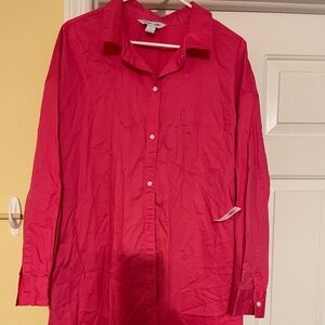 NWT - Size 20 OverSized Button Down Collared Shirt 3/4 Sleeves